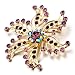 Pugster Flower Feburary Birthstone Brooches And Pins