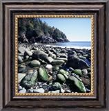 Little Hunters Beach, Acadia National Park, Maine Framed Canvas Art,13.8 in. x 14 in. Framed