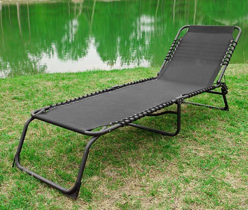 Chaise longue bain de soleil, transat de jardin pliante, chaise de camping, fauteuil relax inclinable, pliable et réglable. So-OGS10-Sch