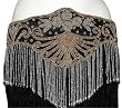 Wide Beaded Belt with Fringe