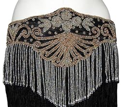 Wide Beaded Belt with Fringe