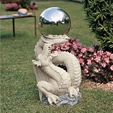 Sir Sagremor's Dragon Sculpture with Glass Gazing Orb