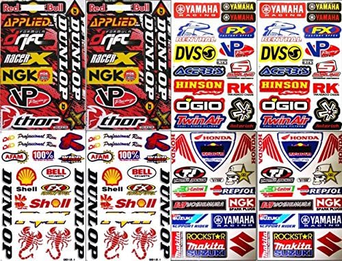 8x ATV Dirt Bike Helmet Racing Motorcycle Decal Sticker Sheets #RC802