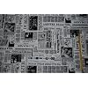 Zeitung / newspaper 0,5 m * 1,4 m Jacquard schwarz wei� Stoff Stoffe Bezugsstoff M�belstoff
