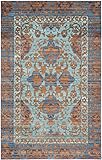UPC 889048000025 product image for Safavieh Valenica Collection VAL102A Blue and Gold Polyester Area Rug, 4 feet by | upcitemdb.com