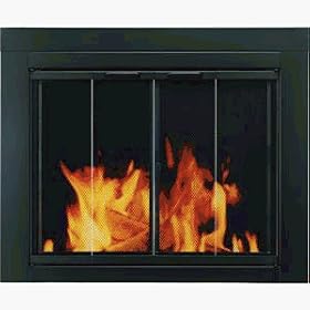 BLK GLASS FIRPLAC DOOR