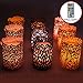 Frux Home and Yard 9 Piece Flameless Wax Votive Candles with Color Changing Remote Control and Our Exclusive Bonus Laser Cut Decorative Wraps, 9Piece Set