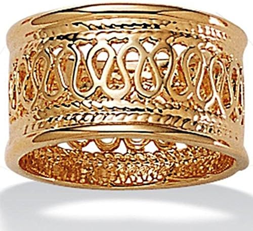 Toscana Collection 14k Gold-plated Open-weave Band Ring- Size 7