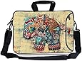Kitron(TM)12.9-13.3 Inches Cute Colorful Retro Elephant Design Waterproof Neoprene Laptop Sleeve Case Bag Handbag Soft Carrying Handle & Removable Shoulder Strap for 12.5 to 13.3 inch Laptop Chromebook Ultrabook Macbook Pro Air HP Dell Acer Sony Lenovo