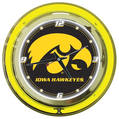 NCAA Iowa 14-Inch Diameter Neon Clock