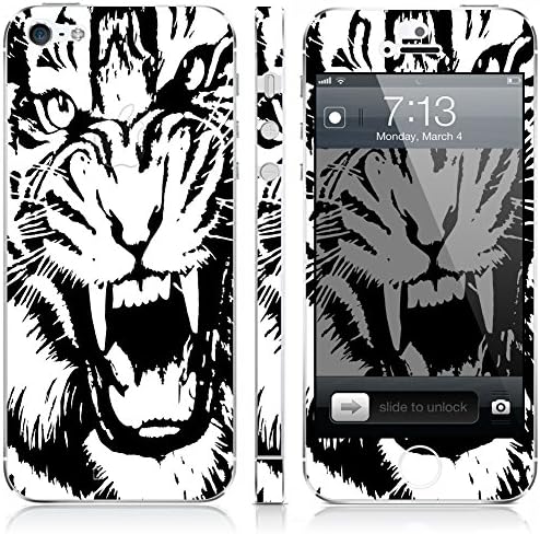 UnnitoTM iPhone 5 / 5S Skin [Full Body] *90 Day Warranty* Protective Vinyl Decal Cover [Custom] Wrap Sticker (Tiger Fury)
