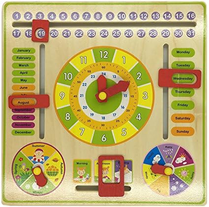 Suimeio Kids Calendar Clock Children Learning Weather Season Education Toy