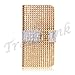 iPhone 6 Case, iPhone 6 Wallet Case, Tradekmk(TM) Brand New PU Leather Ladies' Purse Wallet Case Stand Phone Cover[Bling Rhinestone Design] Compatible with Apple iPhone 6(4.7)[+Stylus+Screen Protector+Cleaning Cloth]-(Golden)