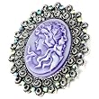 February Birthstone Oval Purple Beauty Cameo Brooches And Pins Vintage