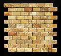Scabos 1 X 2 Tumbled Travertine Brick Mosaic Tile