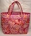 Vera Bradley Super Tote Bag Purse in Raspberry Fizz