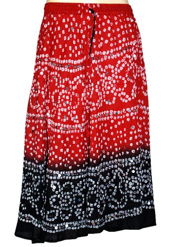 Awesome Designer Boho Bohemian Tie & Dye, Sequins Work Cotton Long Skirt