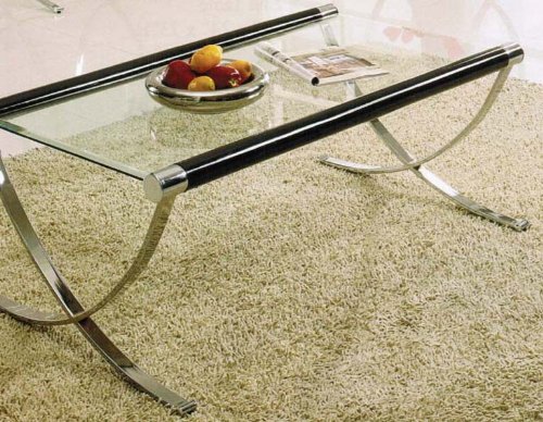 Coffee Table with Cross Chrome Finish