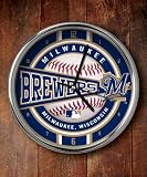 Milwaukee Brewers Chrome Clock