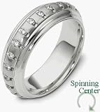 Platinum SPINNING Wedding Band Ring with 25 Diamonds