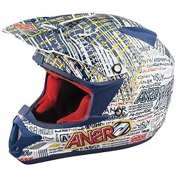 Answer Racing DotCom Men's A11 Comet MotoX Motorcycle Helmet - Blue/Red