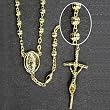 Gold-Plated Rosary with 4mm Filigree Beads and 10" Chain