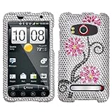 Moon Flowers With Full Rhinestones Hard Protector Case Cover For HTC Supers ....