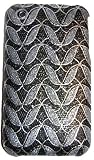 KingCase iPhone 3G & 3GS Hard Case ~ Wavey Sparkles ~ Black & Silver