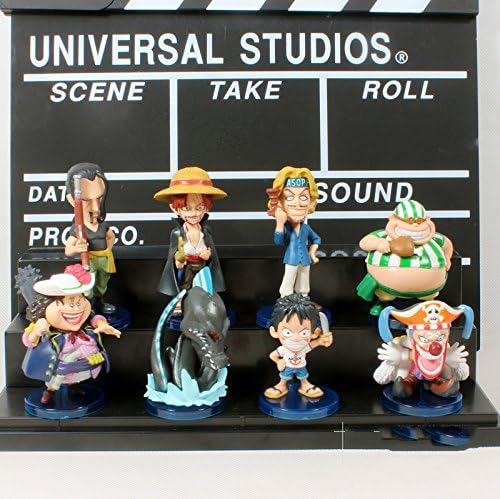 Anime One Piece Buggy Shanks Lucky Roux Q Version PVC Action Figure Model Toys Dolls 8pcs/set OPFG286