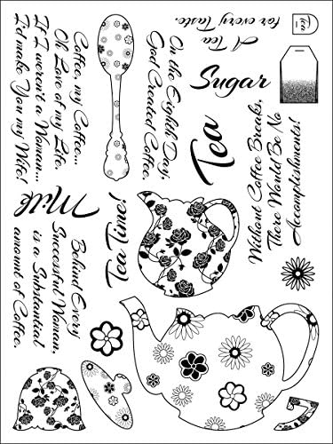 Stamping Scrapping Spellbinders Matching Clear Stamps-Tea Service Tea Time