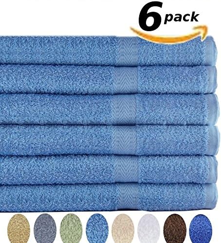 Marine 6 Cotton Bath Towels 27 X 54 Soft and Absorbent - Wholesale Lot