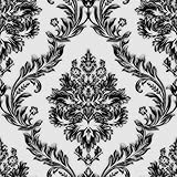 SOOMJ ダブルロールで廉価ヴィンテージビニールブラックダマスク織りの壁紙、