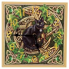 Picture Clock - Black Cat mit Pentagram -
