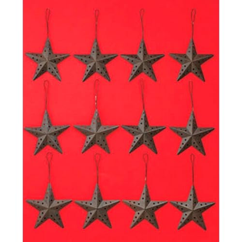 Set of 12 Rustic Barn Stars Ornaments