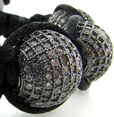 Buddhist Inspired XXL Cream Ice Ball Bracelet 17mm Mens Womens Unisex Micro Pave Lab Diamonds Cz Adjustable 7"-13