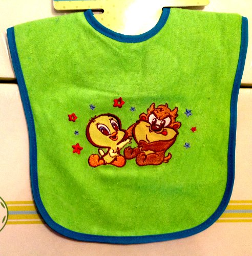 Baby Looney Terry Applique Bib (GREEN)