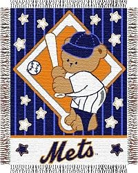 New York Mets Acrylic Triple Woven Jacquard Baby Blanket/Throw (36"x46") - MLB Baseball