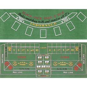 Blackjack and Craps 2 Sided Layout 36 x 72 inch