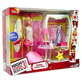 HIGH SCHOOL MUSICAL 3 Fabulous Fashion Closet and Sharpay Doll by Mattel