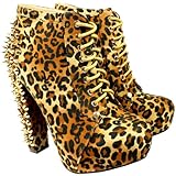 Damen Schuh High Heels Stiefeletten Stiefels Wildleder Ankle Boots Spikes - Leopard - 36