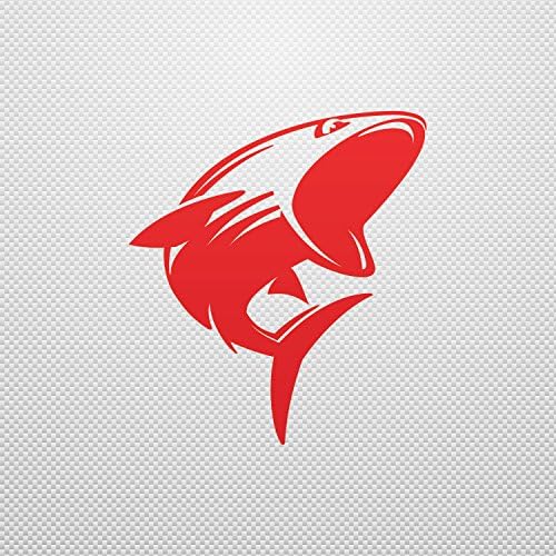 Decal Sticker Fish Open Mouth Durable Motorbikes Speciality waterpro Red (30 X 26.7 In)