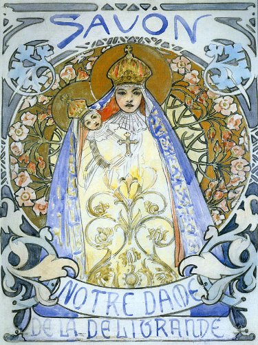 1896 Savon Notre Dame Advertising Soap French France By Alphonse Mucha Was a Czech Art Nouveau Painter and Decorative Artist 30