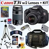 Canon EOS Digital Rebel T3i 18MP SLR Camera 18-55mm & 75-300mm 16GB Bundle!