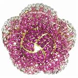 Purple Rhinestone Amethyst Diamond Simulated Flower Pin