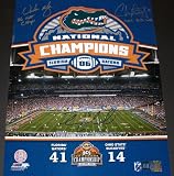 Tim Tebow, Urban Meyer, and Chris Leak TRIPLE Autographed Florida Gators 2006 Championship 16x20 Photo