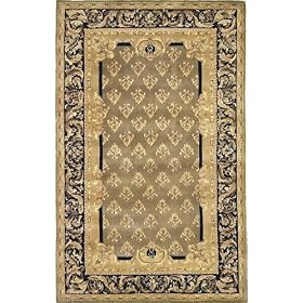 5x8 Olive Hand Tufted Wool Kashan Rug by Heritage Unlimited