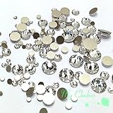 SWAROVSKI clear CRYSTAL (001) 144 pieces 2058/2088 Crystal Flatbacks rhinestones nail art mixed with Sizes ss5, ss7, ss9, ss12, ss16, ss20, ss30 **FREE Shipping from Mychobos (Crystal-Wholesale)**