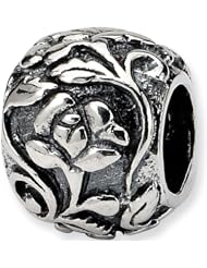 Reflection Beads Silver Damask Garden Flower Bead