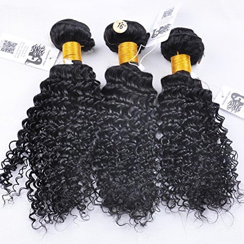 Isabelle Hair 3pcs Grade AAAAAAA 7A 3 Bundles 300 Gram Unprocessed Brazilian Virgin Hair Kinky Curly Mixed Length 12" 14" 16" Inches Remy Human Hair Weave Hair Extensions
