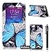 Galaxy Note 4 Case,M-Zebra Premium PU Flip Leather Window View Design Display Caller ID Time Table Case Cover for Samsung Galaxy Note 4,with Screen Protectors+Stylus+Cleaning Cloth (Blue Butterfly)